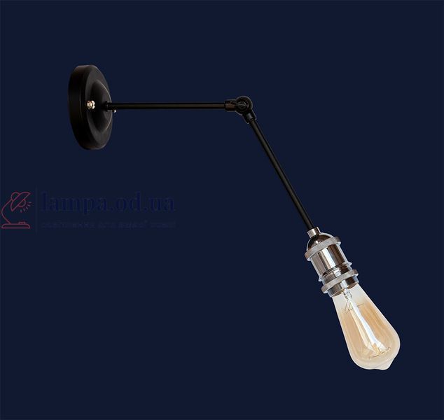 Бра настінне Levistella 752WK1201-1, E27, 60W, чорний, хромований патрон, сучасний стиль для дому LVS04317 фото