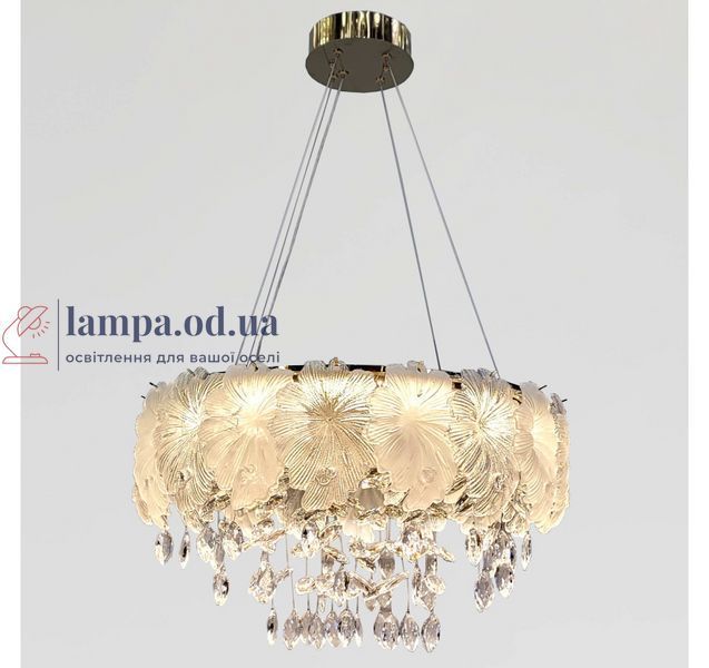 Светодиодная подвесная люстра Artlight 005/600GD, 113 Вт, золото и стеклянный декор 005/600GD фото