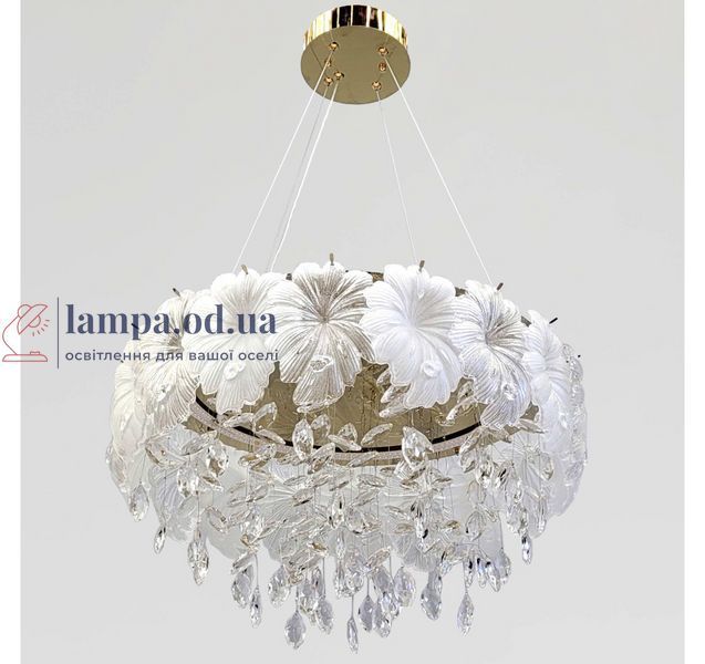 Светодиодная подвесная люстра Artlight 005/600GD, 113 Вт, золото и стеклянный декор 005/600GD фото