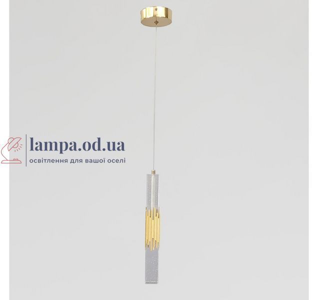 Золотий одиничний підвіс Artlight 21158/1GD з прозорим склом та бульбашками повітря 12W 21158/1GD фото