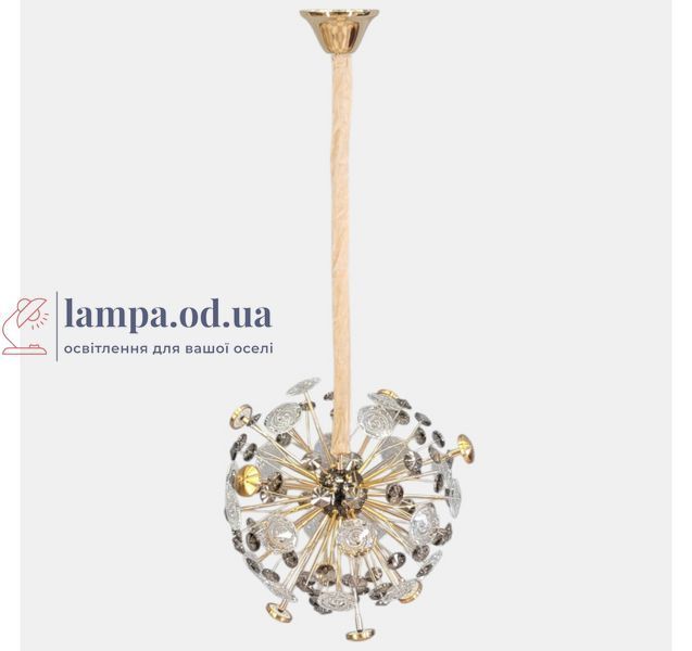 Дизайнерська підвісна люстра Artlight 24402-400GD+BK золотисто-чорна на 8 ламп G4 з прозорим та графітовим склом 24402-400GD+BK фото