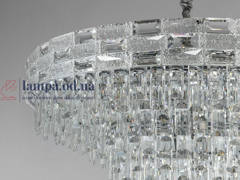 Потолочная люстра Diasha 9085-800CH Perlyna, 19 ламп, регулируемая, серебряный хрусталь, для коридора, гостиной 9085-800CH фото