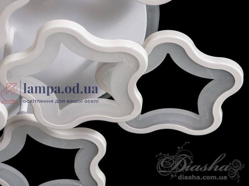 Современная LED люстра в спальню с пультом Diasha 1660/6+3WH белая диммер 135W 55 см 3 режима света 1660/6+3WH LED 3color d фото