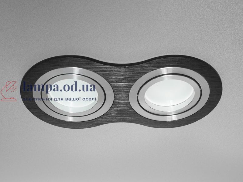 Точечный светильник поворотный Diasha QXL-160B-11-2-BK+SL, 2 лампы, MR16, 40W, алюминий, для кухни QXL-160B-11-2-BK+SL фото