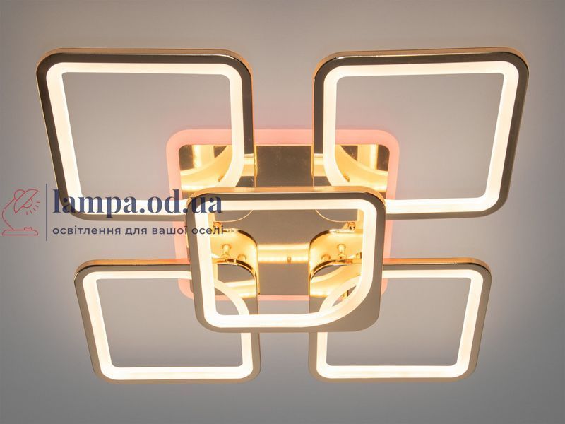 Потолочная люстра LED Diasha 8060/4+1G, 150W, 6500K, золото, современный стиль с пультом и диммером 8060/4+1G LED 3color di фото