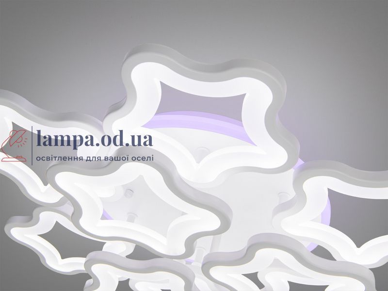 Современная LED люстра в спальню с пультом Diasha 1660/6+3WH белая диммер 135W 55 см 3 режима света 1660/6+3WH LED 3color d фото