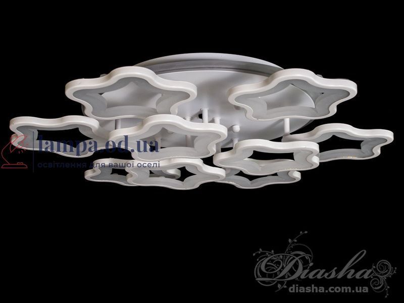 Современная LED люстра в спальню с пультом Diasha 1660/6+3WH белая диммер 135W 55 см 3 режима света 1660/6+3WH LED 3color d фото