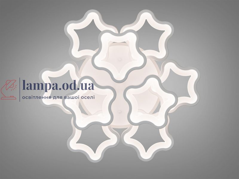 Современная LED люстра в спальню с пультом Diasha 1660/6+3WH белая диммер 135W 55 см 3 режима света 1660/6+3WH LED 3color d фото