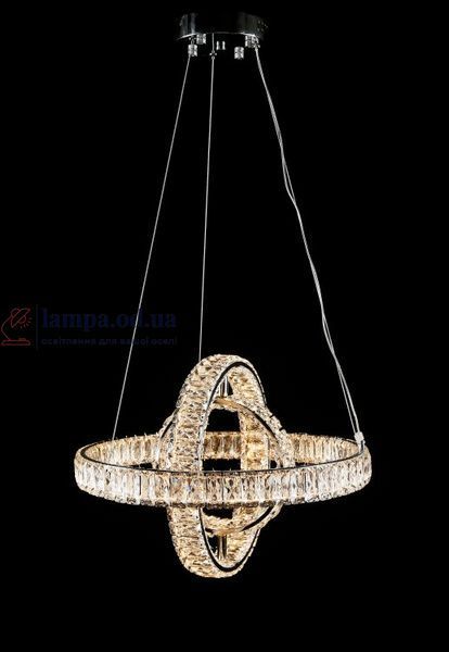 Хромированная LED-люстра Splendid Ray LD8886/500/3B LED (WT), 50 см с тремя хрустальными кольцами 30437966 фото
