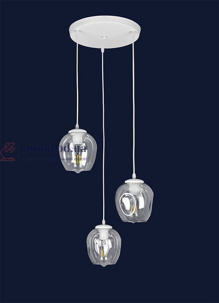 Светильник підвісний Levistella 756PR0231F-3 WH+CL (300), 3 плафона, E27, метал+скло, для вітальні LVS4142 фото