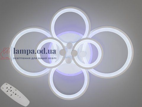 Люстра стельова LED Diasha 8022/6WH, 135W, 3200K-6500K, білий акрил, сучасний стиль для дому 8022/6WH LED 3color dim фото