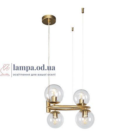 Люстра стельова Levistella 7521011-4 BRZ+CL, E27, 4 плафона, бронзовий метал, скло, сучасний стиль LVS5136 фото