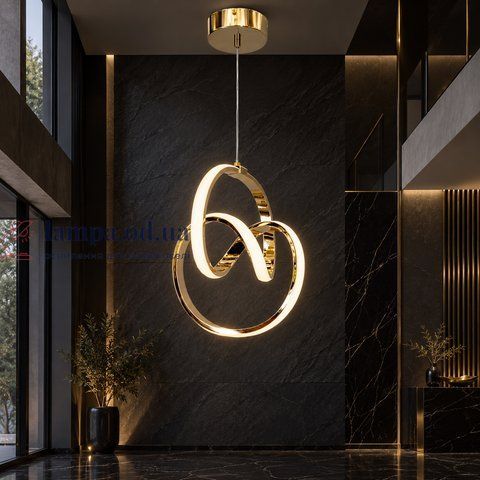 Подвесной светодиодный светильник Artlight 121/1GD золотой LED 38 Вт с кольцевым силиконовым рассеивателем 121/1GD фото
