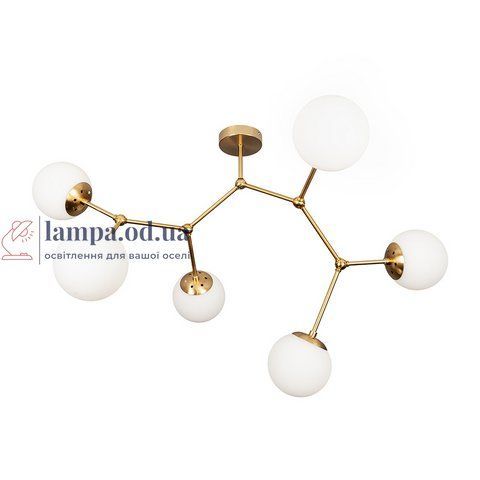 Люстра Levistella 7529820-6 BRZ+WH, 6 плафонов, бронзовий/білий, сучасний стиль для дому LVS5253 фото