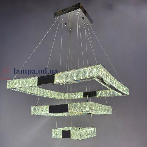 Люстра Linisoln 7965-60*40*20 CH метал, кришталь, LED, 100Вт, 15-17м&sup2;, пульт dimmer, висота 120-50 см, ширина 60*40*20 см 7965-60*40*20 CH фото