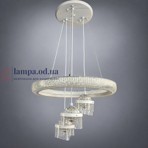 Підвісна LED люстра з 3 кільцями та квадратними підвісами Linisoln 3155-3 WH, 80 Вт, білий, 50 см, 12-18 м&sup2; 3155-3 WH фото