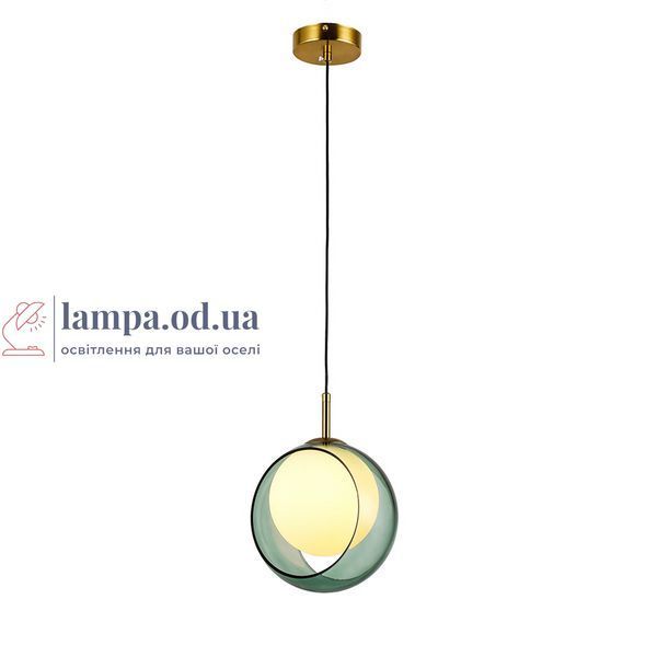 Подвесной светильник Levistella 800P3309-1 GR+WH E27, E27, зеленый металл, белый плафон, 1500мм, для гостиной LVS5937 фото