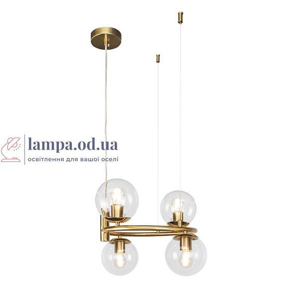 Люстра стельова Levistella 7521011-4 BRZ+CL, E27, 4 плафона, бронзовий метал, скло, сучасний стиль LVS5136 фото