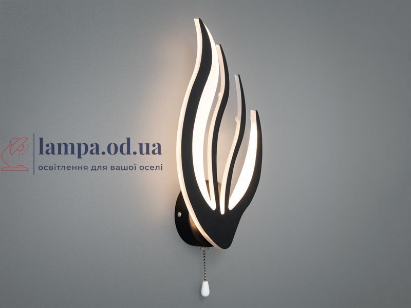 Светодиодный настенный светильник для спальни и коридора Diasha 2527/1BK черный LED 16W 34 см 2527/1BK фото