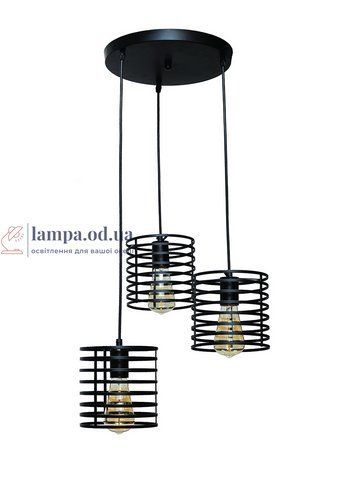 Подвесной светильник Levistella 707P9150F-3 BK (300), E27, черный металл, стиль лофт LVS04736 фото