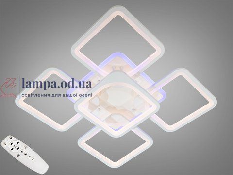 Светильник LED Diasha 8060/4+1WH, 150W, 4100K, белый металл, современный стиль с пультом 8060/4+1WH LED 3color d фото