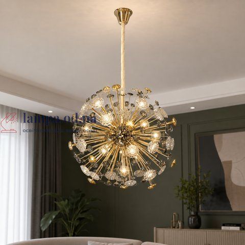 Большая дизайнерская подвесная люстра Artlight 24402-600GD+BK на 16 ламп G4 с золотым каркасом и графитовым стеклом 24402-600GD+BK фото