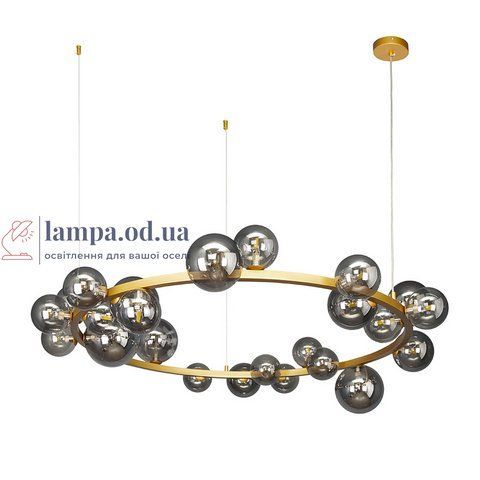 Люстра Levistella 918LP267-24 DDG+BK, 24 плафона G9, металл, стекло, золотой, черный, современный стиль LVS5174 фото