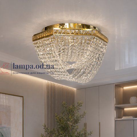 Стельова кришталева LED-люстра Linisoln 32 -Y- 500 для спальні, вітальні та передпокою, 90 вт, 50 см, 15-17 кв. м 32 -Y- 500 фото
