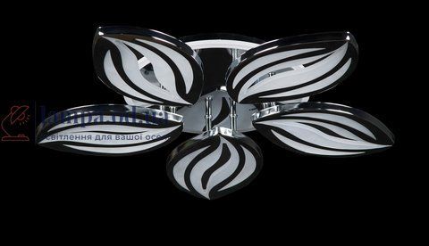 Люстра стельова LED Splendid Ray LK23/5, 120W, білий, хром, сучасний стиль, з пультом, димер, 58 см 30397082 фото