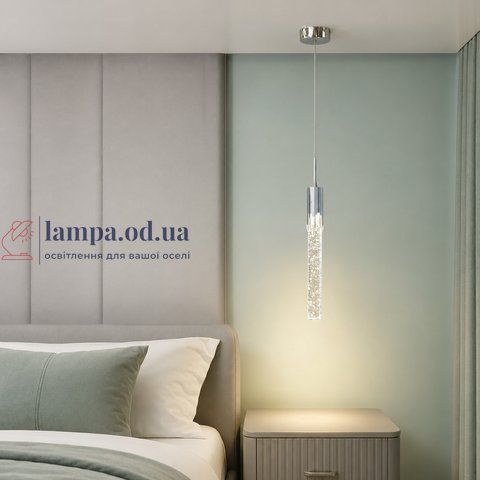 Серебристо-хромированный прикроватный LED подвес Artlight 2353/1SL с пузырьковым стеклом 3,5W 2353/1SL фото