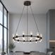 Чорна LED-люстра Levistella 788P10130-12 PBK+CL, з 12 прозорими плафонами, LED 43 Вт, 13-20 м2. LVS7341 фото 1