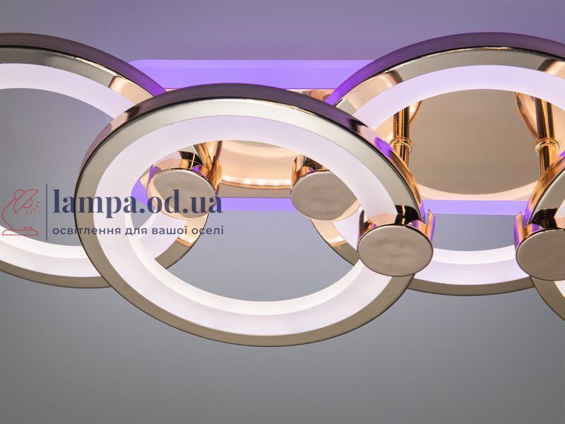Люстра стельова LED Diasha H8022/2+2G, 65W, 3200K-6500K, золото, акрил, сучасний стиль для дому H8022/2+2G LED 3color d фото