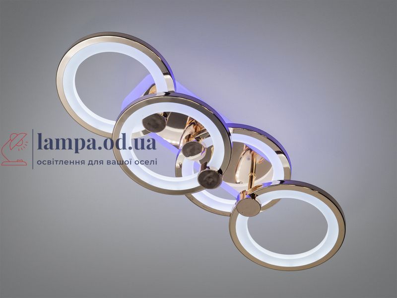 Люстра стельова LED Diasha H8022/2+2G, 65W, 3200K-6500K, золото, акрил, сучасний стиль для дому H8022/2+2G LED 3color d фото