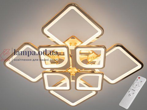 Люстра світлодіодна Diasha H8060/4+4G 135W, 7425 лм, золото, для коридору, спальні, кухні H8060/4+4G фото