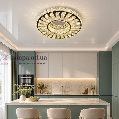 Потолочная хрустальная LED люстра Linisoln 3320-400 CH/FG, 100 Вт, хром и золото, 38 см, 12-15 м&sup2; 3320-400 CH/FG фото