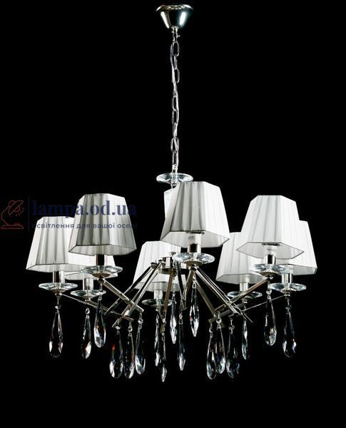 Класична підвісна люстра Splendid Ray L89302/8 (SL) хром з абажурами, 8 ламп, &Oslash; 80 см 30433900 фото