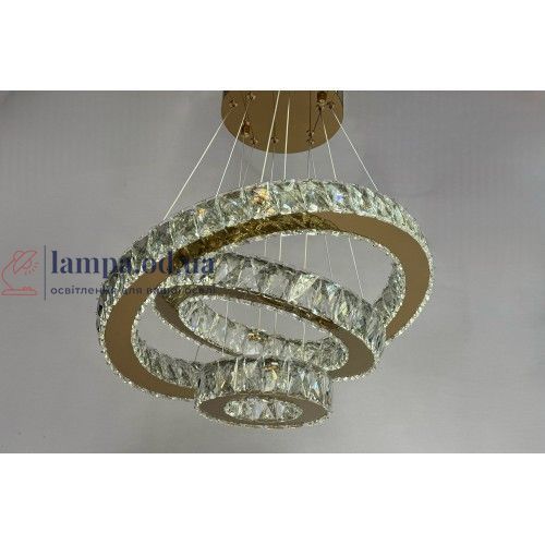 Люстра хрустальные кольца до 20 м&sup2; Linisoln 7201-6A/480+340+190 хрустальная LED 70W регулируемая высота 7201-6A/480+340+190 фото