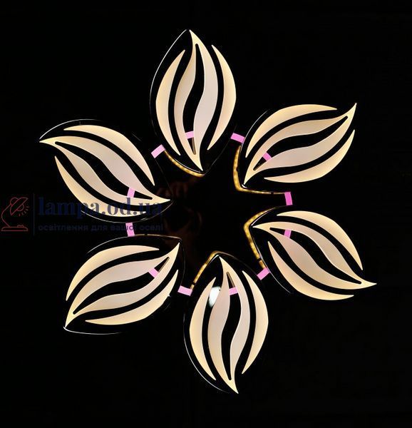 Люстра стельова LED Splendid Ray LK23/6, 160W, чорний/білий, димер, сучасний стиль 30397112 фото