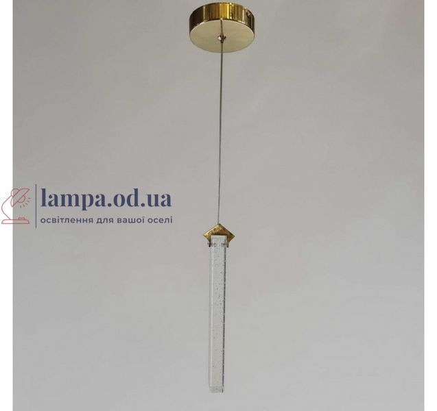 Мінімалістичний золотий LED світильник-підвіс зі скляним стрижнем Artlight 2317/1GD 2317/1GD фото