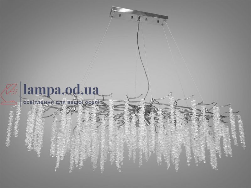 Люстра кришталева Diasha 605-L1500CH Гліцинія, 15 ламп, витягнута форма, хром, регулювання висоти, IP20, сучасний стиль для дому 605-L1500CH фото