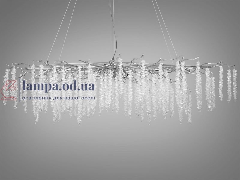 Люстра кришталева Diasha 605-L1500CH Гліцинія, 15 ламп, витягнута форма, хром, регулювання висоти, IP20, сучасний стиль для дому 605-L1500CH фото