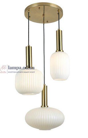 Люстра подвесная на кухню Levistella 9163811-3 BRZ+WH LVS3722 фото