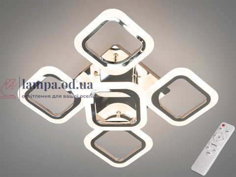 Люстра стельова LED Diasha AS8060/4+1HR, 60W, 3300 лм, хром, для вітальні, спальні, кухні, офісу AS8060/4+1HR фото