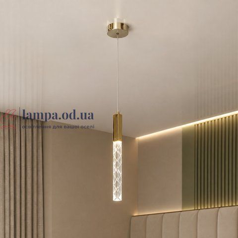 Золотий мінімалістичний LED підвіс зі скляним стрижнем Artlight 2350/1GD 2350/1GD фото