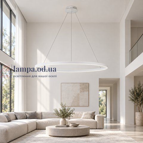 Підвісна LED-люстра Levistella 7529832-1 WHITE, біле кільце &Oslash;80 см, 60 Вт, 3 режими світла, з пультом, від 20&ndash;30 м&sup2; LVS4499 фото