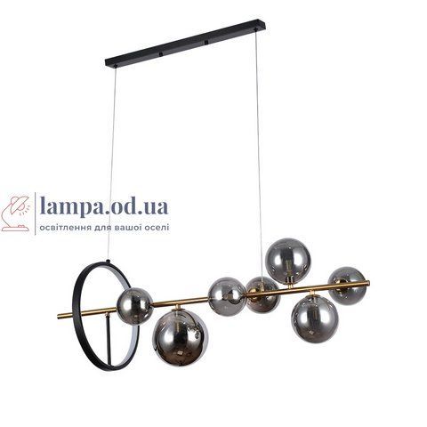 Люстра стельова LED Levistella 918LP267-7 GAB+BK, 7 плафонів, 4000K, чорний/золотий, сучасний стиль LVS6083 фото