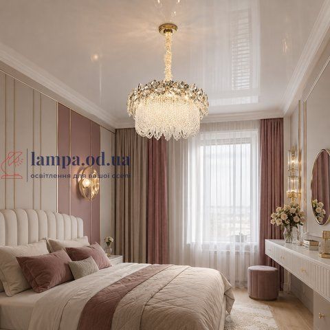 Підвісна кришталева люстра Splendid Ray L2221/500/7, золото, 7 ламп E14, від 10-18 м&sup2; 30438103 фото