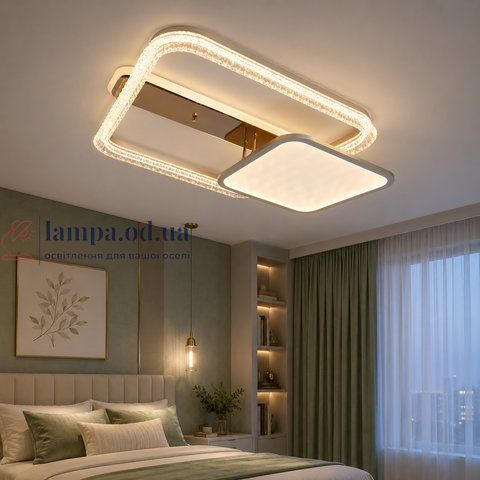 Люстра стельова LED з пультом Diasha A8819/600+400 золото 115 Вт 20 м2 A8819/600+400 фото