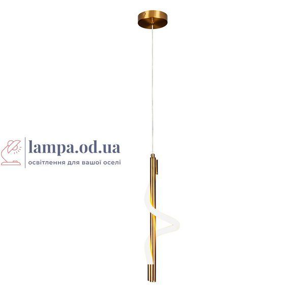 Подвесной LED светильник со спиральной световой лентой Levistella 900H01-1 GD, 8 Вт, 3000K, золотой, 12 x 40 см LVS7245 фото
