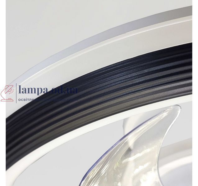 Стельова LED-люстра-вентилятор Artlight FS309BK, біла з чорною окантовкою, 76 Вт, від 10-18 м&sup2; FS309BK фото